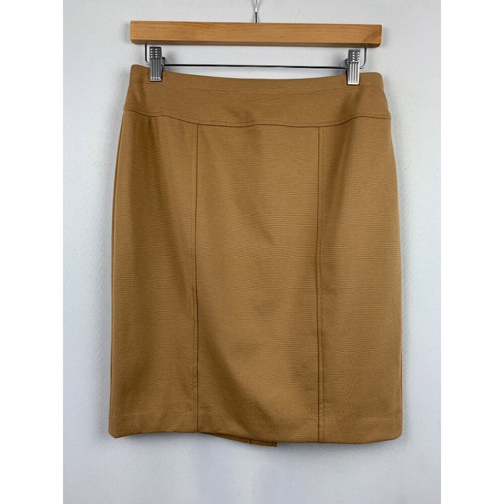 Ellen Tracy Camel Pencil Skirt Size 8 Polyester Blend
